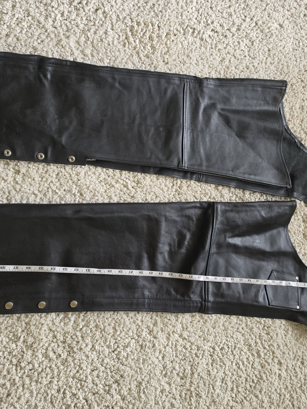 Black Leather Chaps - Women's Motorcycle Accessory